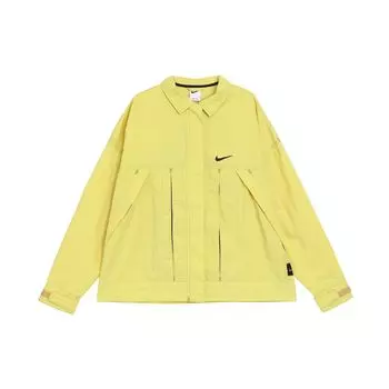 Nike Спортивная куртка-поло с принтом логотипа Swoosh Solid, женские куртки, ярко-желтые DM6204-304 L