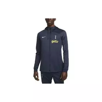 Nike Спортивная куртка с капюшоном и завязками на шнурке, логотипом Tottenham Hotspur Strike, мужская, темно-синяя, FN4798-460 S