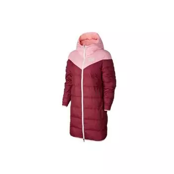 Nike Спортивная куртка Windrunner средней длины с капюшоном, двусторонняя, женская, верхняя одежда, красный цвет 939441-697 M