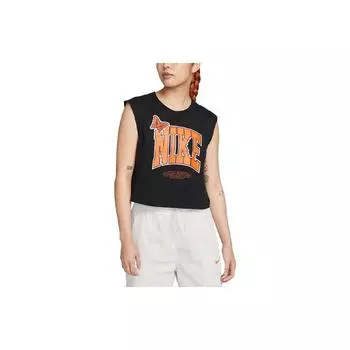 Nike Спортивная майка с круглым вырезом и принтом букв, женская, черная FD2574-010 M