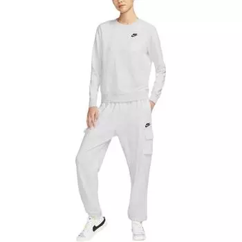 Nike Спортивная одежда Club FW24 Модный свитер с круглым вырезом и длинным рукавом Женская толстовка Белая DQ5474-051 S