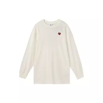 Nike Спортивная одежда Essential Vintage Heart Вышитая графика Свободный крой Круглый вырез Длинный рукав Футболка Женские топы Белый FD9933-133 XL