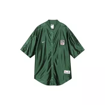 Nike Sportswear однотонная бейсбольная рубашка с коротким рукавом, женские топы, елово-зеленый FQ0700-323 M