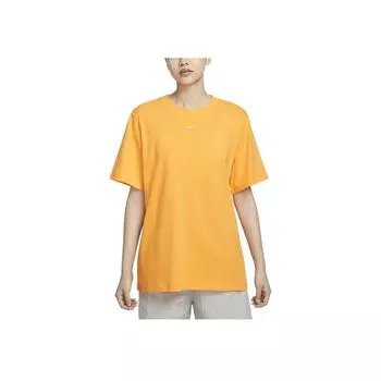 Nike Спортивная одежда, однотонный круглый вырез, повседневный пуловер, модная футболка с коротким рукавом и заниженной линией плеч, женские футболки, солнечные часы-желтые FD4150-717 M
