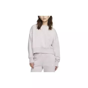 Nike Спортивная одежда Phoenix Fleece Solid Color Crewneck Casual Long Sleeve Hoody Women sweatshirt Gray Purple FZ6810-019 M