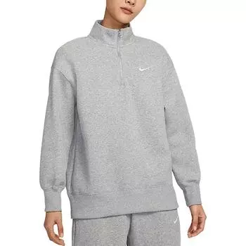 Nike Спортивная одежда Phoenix Fleece Свитшот с большим логотипом Женский свитшот Темно-серый Молочный HJ0932-063 XS