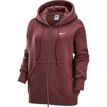 Nike Спортивная одежда Phoenix Fleece Swoosh с капюшоном на молнии, удобная толстовка с длинным рукавом, женская толстовка Red-Brown Sail DQ5759-218 M