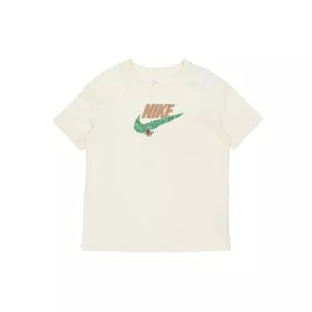 Nike Спортивная одежда с логотипом и принтом, свободная футболка с круглым вырезом и короткими рукавами, женские топы Off-White DD1473-113 M