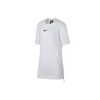 Nike Спортивная одежда с логотипом Swoosh сбоку, шнурок сзади, спортивное повседневное удобное дышащее платье с коротким рукавом, женские платья белого цвета BQ7961-100 L