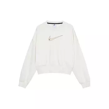 Nike Спортивная одежда с вышитым логотипом Swoosh, свободная вязка, укороченный свитер, толстовка, женские топы DO7212-030 XL