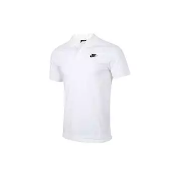 Nike Sportswear Вышитый логотип с буквами, однотонная повседневная рубашка поло с коротким рукавом, мужские топы, белые CJ4457-100 XXL