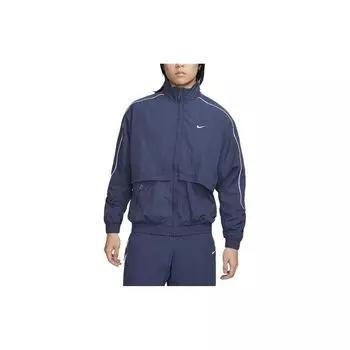 Nike Спортивная одежда Solo Swoosh Logo Куртка с воротником на молнии Мужские куртки Громо-синий FB8623-437 M