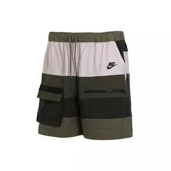 Nike Спортивная одежда Тканые шорты с несколькими карманами и цветными блоками Мужские брюки Зеленые CU4225-222 L