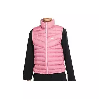 Nike Спортивная одежда Windrunner Logo Утепленный спортивный жилет с воротником-стойкой, женские жилеты, розовый CU5097-614 XS