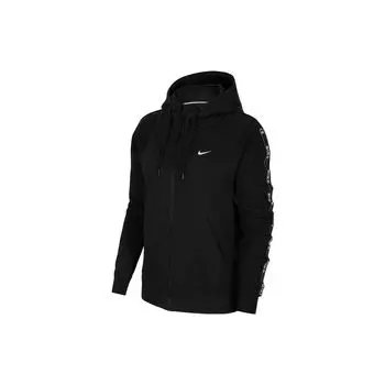 Nike Спортивная повседневная куртка с капюшоном с логотипом, женские куртки, черный цвет CN6869-010 S