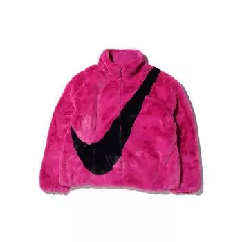 Nike Спортивная теплая куртка с большим логотипом и воротником-стойкой, женская куртка Cactus-Flower-Red CU6559-564 S