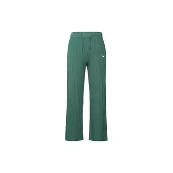 Nike Спортивные брюки из трикотажного трикотажа с высокой талией, однотонные спортивные брюки для женщин, профессиональные, зеленые, DM6404-397 L