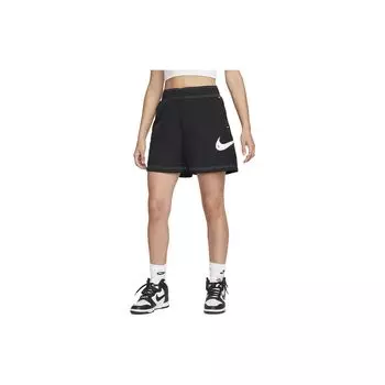 Nike Спортивные шорты с большим логотипом Swoosh и эластичным поясом, женские плавки, черные DM6752-010 M