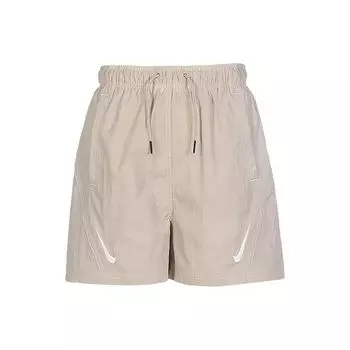 Nike Спортивные шорты с логотипом Swoosh Pattern Drawstring Solid Regular Shorts Women Shorts Khaki DD5593-206 S