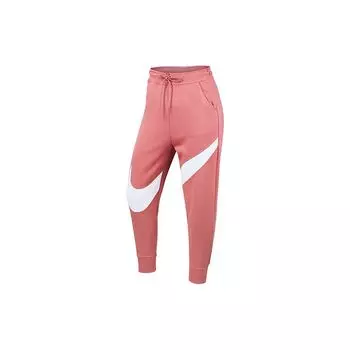Nike Спортивные штаны-джоггеры женские с манжетами из флиса Swoosh, светло-красные, малиновые CV8661-897 L
