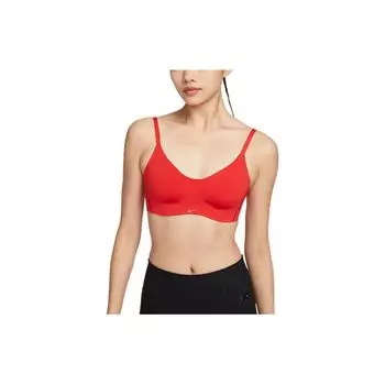 Nike Спортивный бюстгальтер с мягкой подкладкой низкой интенсивности и тонкими бретелями Женское нижнее белье Красный DM0527-657 L