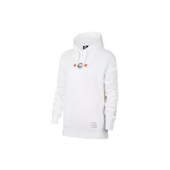 Nike Спортивный повседневный трикотажный свитер с капюшоном, женский свитшот, белый DC3940-100 L