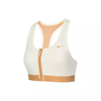 Nike Спортивный спортивный бюстгальтер на молнии с цветными блоками, женское нижнее белье, кокосовое молоко HF6595-132 L