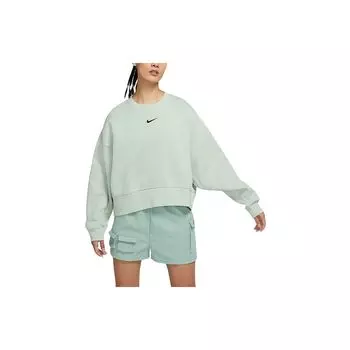 Nike Sportswear Collection Essentials вязаный пуловер на флисовой подкладке, женские топы, светло-зеленый DJ7666-017 XL