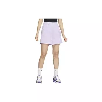 Nike Спортивная одежда Essential Однотонные тканые шорты свободного кроя с высокой талией Женские брюки Туманно-фиолетовый DM6740-511 S