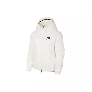 Nike Sportswear Logo Теплая повседневная спортивная куртка с капюшоном из хлопка Женская куртка Sail-White CV8668-133 XL