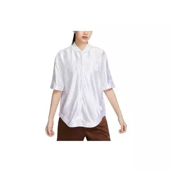 Nike Sportswear однотонная бейсбольная рубашка с коротким рукавом, женские топы, белая FQ0700-100 S