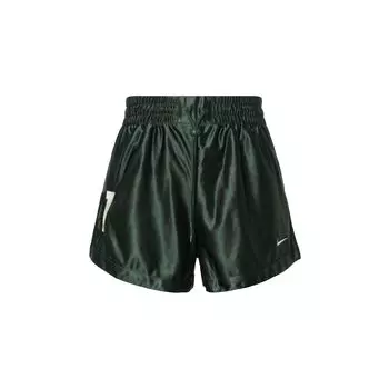 Nike Sportswear Однотонные шорты с высокой посадкой и пуговицами сбоку, повседневные шорты для женщин, елово-зеленый, FQ0699-323 S