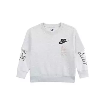 Nike Sportswear On The Move Faux из двух частей, удобный стильный пуловер с заниженной линией плеч, длинный рукав, детские топы, береза IB8206-051 L