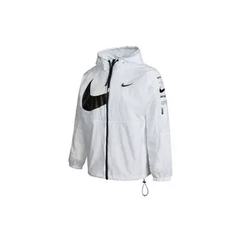 Nike Sportswear Swoosh Color-Block Тканая куртка с капюшоном Мужская верхняя одежда Белый DJ8038-100 L