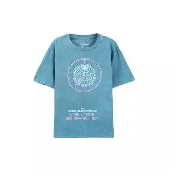 Nike Sportswear World Tour Повседневный пуловер с круглым вырезом и коротким рукавом Футболка Мужские топы Серый Зеленый CW0407-058 S