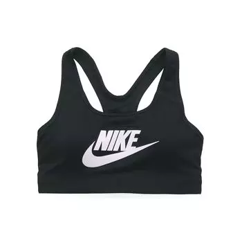Nike Средняя поддержка однотонный облегающий спортивный топ-майка для женщин черный CN5263-010 S