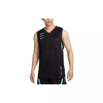 Nike SS23 Basketball Series Logo Print V-образный вырез Спортивная майка для мужчин Топы черного цвета FJ6152-010 S