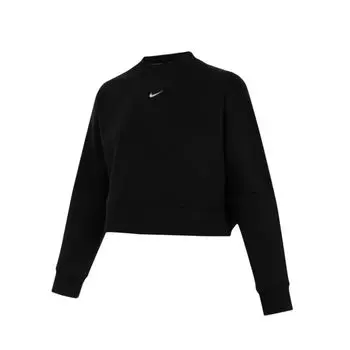 Nike SS25 Prima DF Crew Top Однотонный Универсальный Пуловер С Длинным Рукавом Толстовка Женские топы Черный HJ1187-010 S