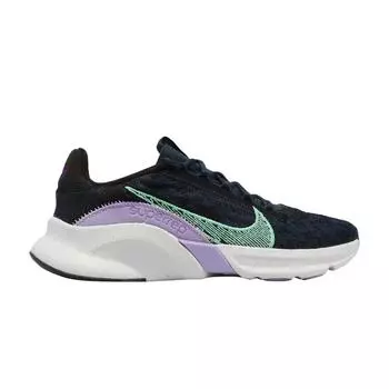 Nike SuperRep Go 3 Flyknit Next Nature Armory Navy Green Glow Женские кроссовки Черно-ярко-фиолетовые DH3393-002 36