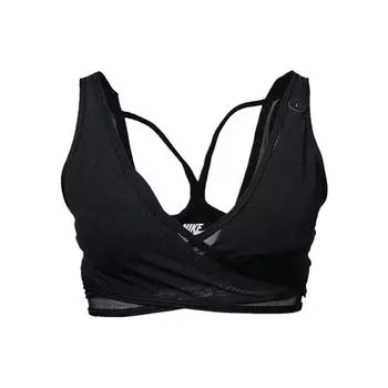Nike Поддерживающий дышащий однотонный спортивный бюстгальтер для йоги, женское нижнее белье, черный AR8845-010 S
