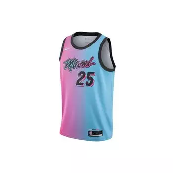 Nike Swingman Miami Heat Duncan Robinson Ombre Dri-Fit Экологичная трикотажная баскетбольная майка Мужская Джерси Фиолетовый Синий CN1741-691 M