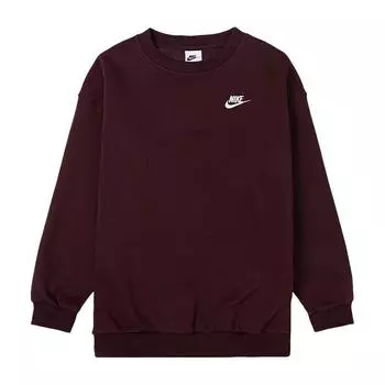 Nike Свитшот Письмо Вязаный Дышащий Круглый вырез Спущенное плечо Длинный рукав Детский Детский свитшот FD2923-652 S