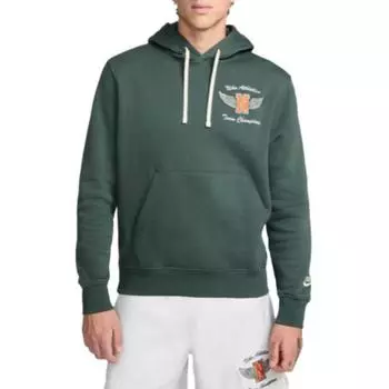 Nike Свитшот с капюшоном и графическим принтом, свободный крой, длинный рукав, мужская толстовка, зеленая HJ6907-338 XXL