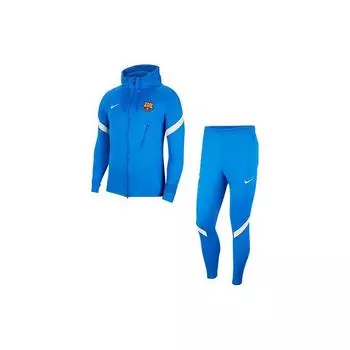 Nike Свитшот с капюшоном, застежкой-молнией и длинными рукавами, резинкой на талии, передними карманами, футбольный костюм, мужская толстовка, брюки, синий цвет DA2464-428 M