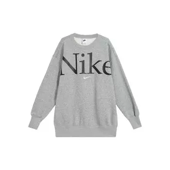 Nike Свитшот с круглым вырезом и буквенным принтом, женские топы, серый FN3655-063 L
