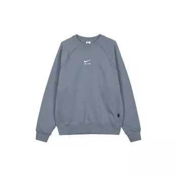 Nike Свитшот с круглым вырезом и буквенным логотипом, повседневный, флисовый, свободный, с длинным рукавом, мужской, серый FB7204-065 S