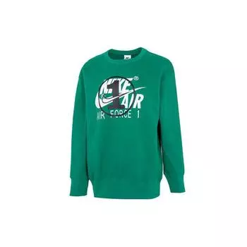 Nike Свитшот с круглым вырезом и длинными рукавами, женские топы, зеленый цвет FB7651-365 M