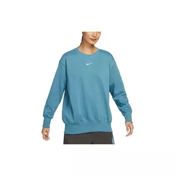 Nike Свитшот с логотипом, круглым вырезом и длинным рукавом, повседневный, женский, синяя толстовка DQ5734-440 S
