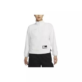 Nike Свитшот с вышитым логотипом Swoosh Fly, воротником-стойкой, молнией до половины длины, быстросохнущий, с длинными рукавами, женский свитшот Mountain-White FQ4090-121 M