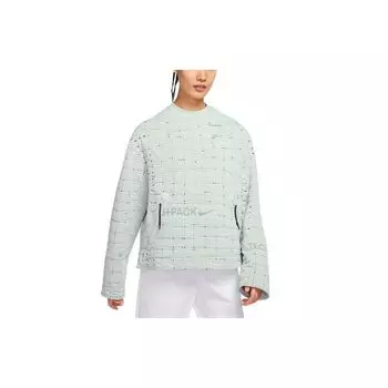 Nike Свободный однотонный свитер из хлопка с вышитым логотипом Therma-Fit Adv Tech Pack, зимний женский свитер светло-серебристого цвета DM6175-034 L